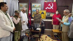 प्रचण्ड निवासमा नेकपा नेताले लिए यस्तो सपथ