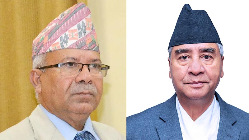 कांग्रेस बैठक बस्नुअघि नै प्रचण्ड र माधव नेपाल प्रधानमन्त्री भेट्न बालुवाटारमा
