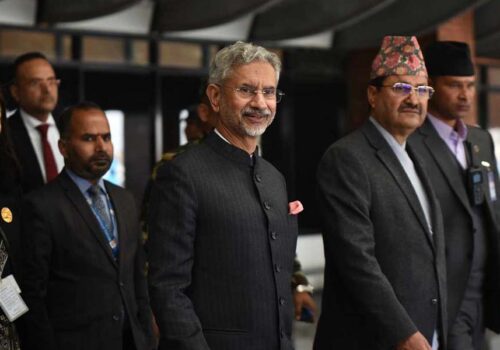 भारतीय विदेशमन्त्री जयशंकर काठमाडौँमा, परराष्ट्रमन्त्रीद्धारा स्वागत